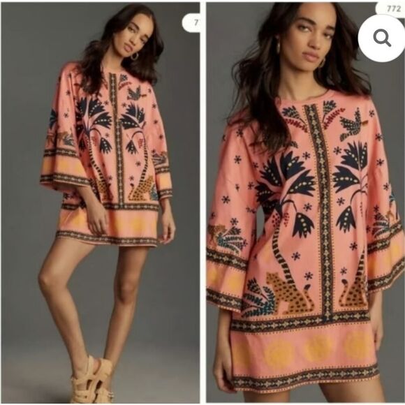 NWT Farm Rio Printed Shift Mini Dress Size Small - Picture 1 of 7